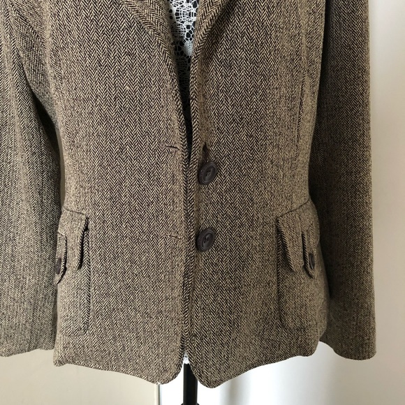 Vintage FMX Design Studio Brown Tweed Women's Blazer Suit Jacket - Picture 5 of 8